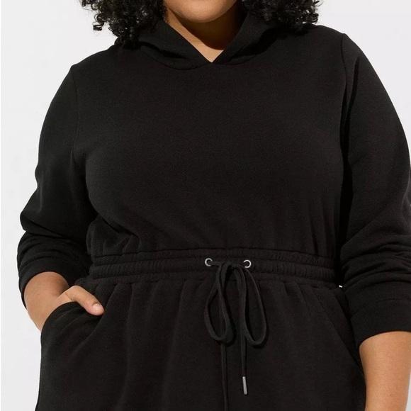 TORRID Mini Fleece Hoodie Black Sweatshirt Dress - Picture 4 of 4
